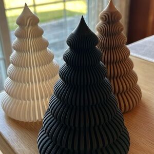 Set of Three Decorative 3D Printed Spiral Trees